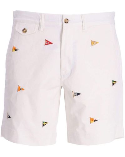 Polo Ralph Lauren Bermudas con bandera bordada - Blanco