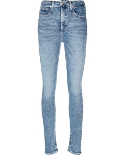 Calvin Klein Jeans skinny con ricamo - Blu