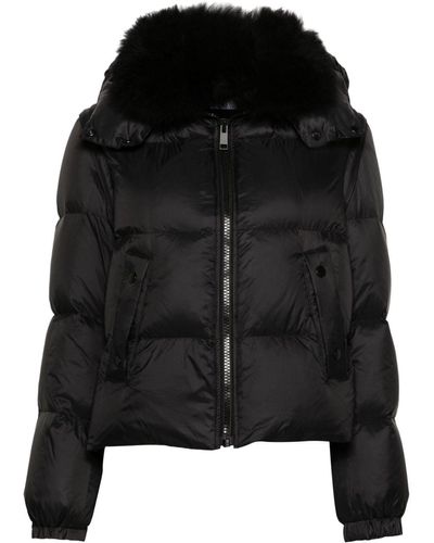 Liska Fur-trim Quilted Puffer Jacket - Black