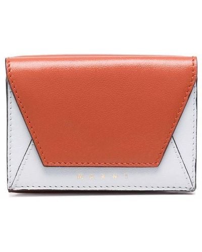 Marni Portafoglio tri-fold con design color-block - Arancione