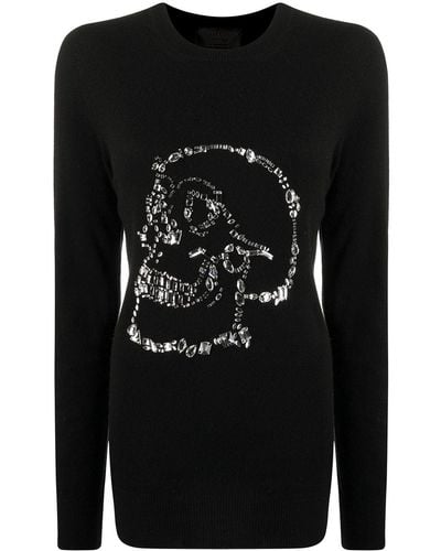 Philipp Plein Embellished Skull Jumper - Black