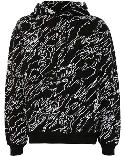 Maharishi Graphic-print Cotton Hoodie - Black