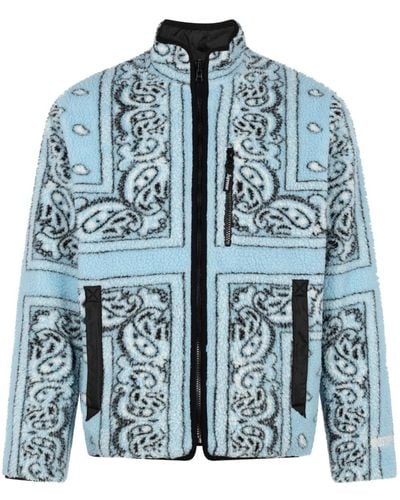 Supreme Bandana-print Reversible Fleece Jacket - Blue