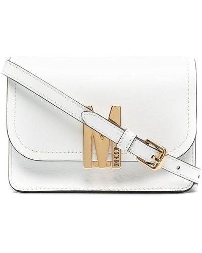 Moschino M-logo Crossbody Bag - White