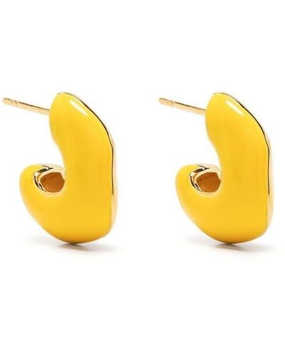 Missoma Squiggle Two-tone Earrings - Yellow