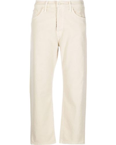 Mother Cropped Straight-leg Trousers - Natural