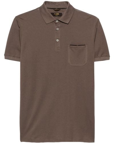 Moorer Piqué Polo Shirt - Brown