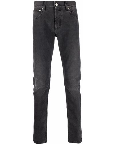 Alexander McQueen Jean skinny à logo brodé - Noir