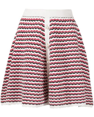 Adam Lippes Zigzag Crepe A-line Skirt - Red