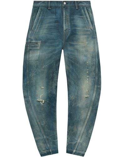 John Elliott Sendai Tapered-Jeans im Distressed-Look - Blau