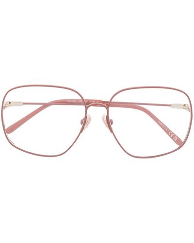 Chloé Brille mit eckigem Gestell - Pink