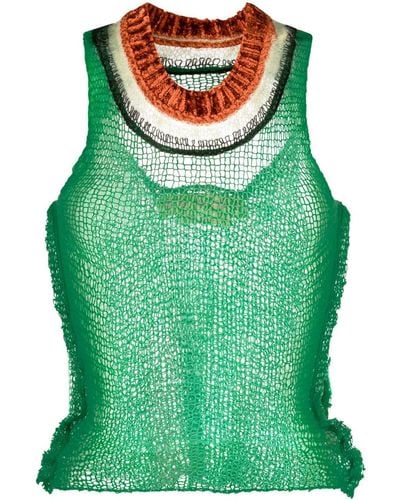 Marni Open-back Open-knit Top - Green