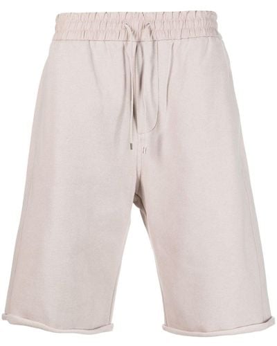 Saint Laurent Drawstring-waistband Cotton Track Shorts - White