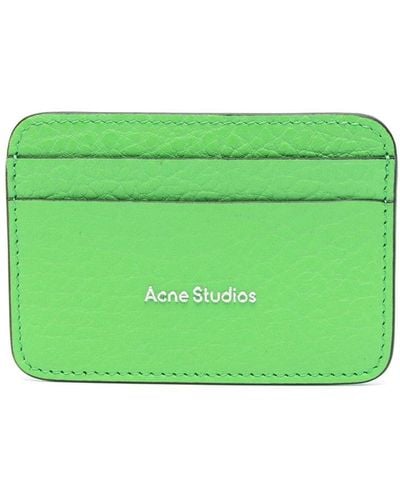 Acne Studios Porte-cartes en cuir à logo imprimé - Vert