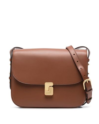 Soeur Leather Shoulder Bag - Brown