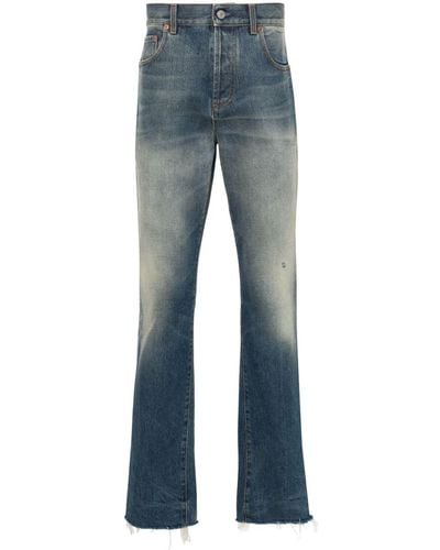 Gucci Mid-rise Straight-leg Raw-cut Jeans - Blue