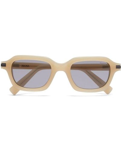 Zegna Rectangular-frame Tinted Sunglasses - Natural