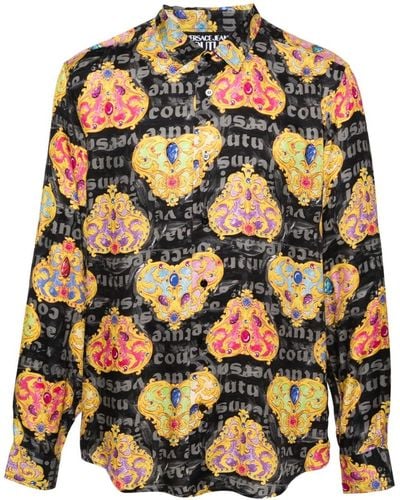 Versace Camisa con estampado Heart Couture - Gris