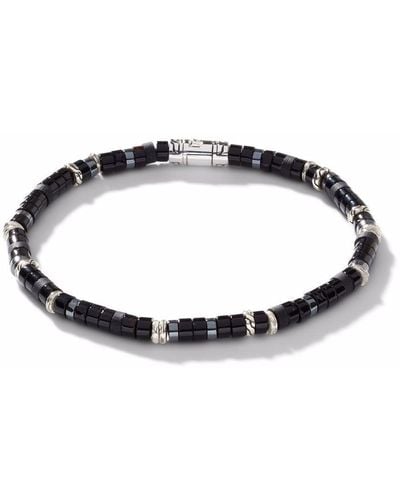 John Hardy Classic Chain Heishi Silver Beaded Bracelet - Black