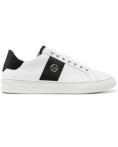 Philipp Plein Sneakers con placca logo - Bianco
