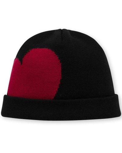 Moschino Heart-motif Intarsia-knit Beanie - Red
