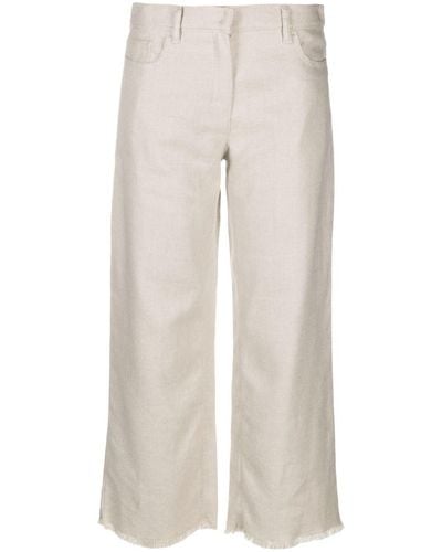 Max Mara Pantalon ample à coupe courte - Neutre