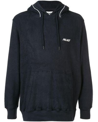 Palace Pipe Up Embroidered-logo Hoodie - Blue