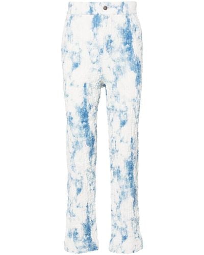 Feng Chen Wang Mid-rise Tapered Trousers - Blue