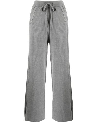 B+ AB Ribbed-knit Track Trousers - Grey