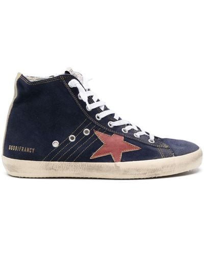 Golden Goose Francy High-top Suede Trainers - Blue