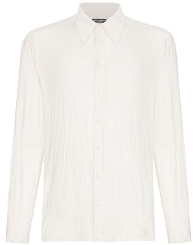 Dolce & Gabbana ボタンアップ サテンシャツ - ホワイト