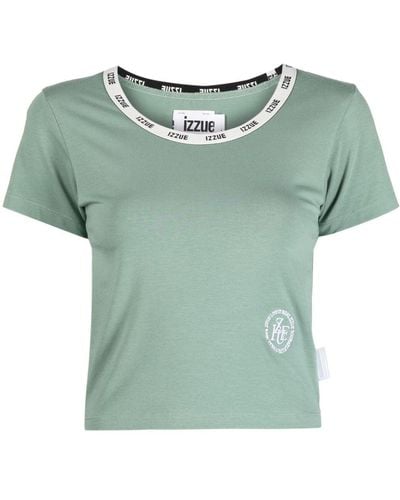 Izzue T-shirt Met Logoband - Groen