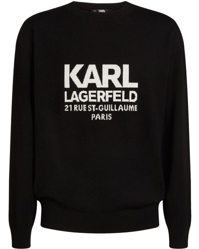 Karl Lagerfeld Jersey Rue St-Guillaume en intarsia - Negro