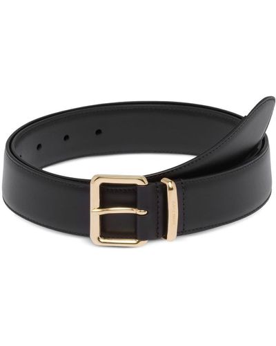 Miu Miu Riem Met Gegraveerd Logo - Zwart