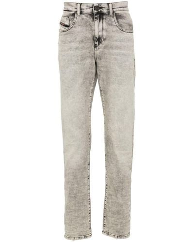 DIESEL D-strukt Mid-rise Slim-fit Jeans - Gray