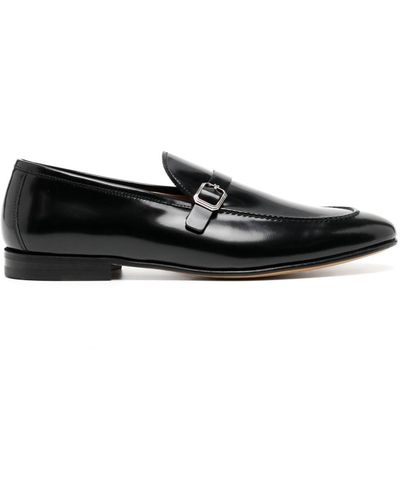 Moreschi Almond-toe Leather Loafers - Black