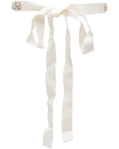 Dice Kayek Crystal-embellished Self-tie Belt - White
