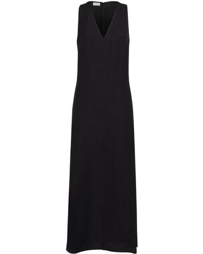 Brunello Cucinelli Kleid mit V-Ausschnitt - Schwarz