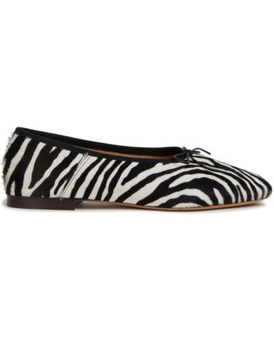 Mansur Gavriel Dream Zebra-print Ballerina Shoes - Black