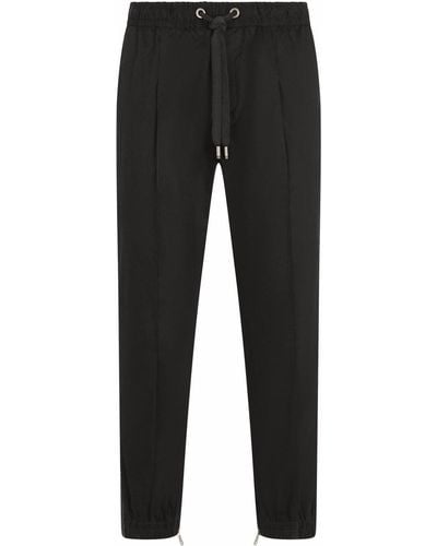 Dolce & Gabbana Camo-stripe Drawstring-waist Track Pants - Black