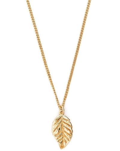 Emanuele Bicocchi Leaf Pendant Necklace - Metallic
