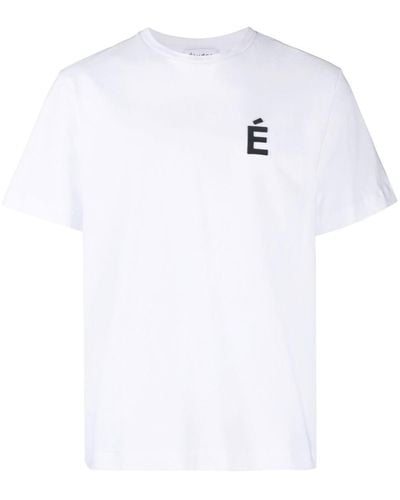 Etudes Studio T-shirt en coton à détail de patch - Blanc