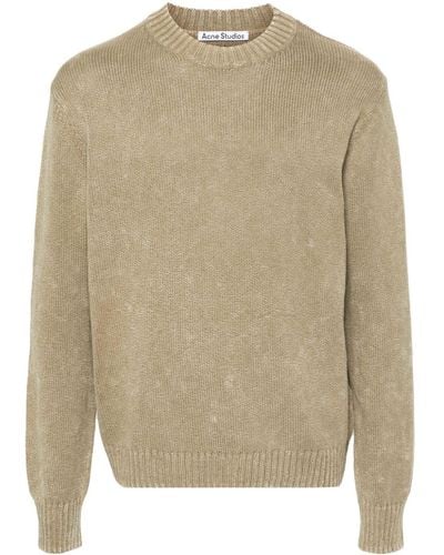 Acne Studios Embroidered-logo Sweater - Natural
