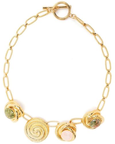 D'Estree Elizabeth Whirlpool Charm Necklace - Metallic