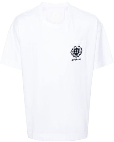 Givenchy Katoenen T-shirt Met Geborduurd Logo - Wit