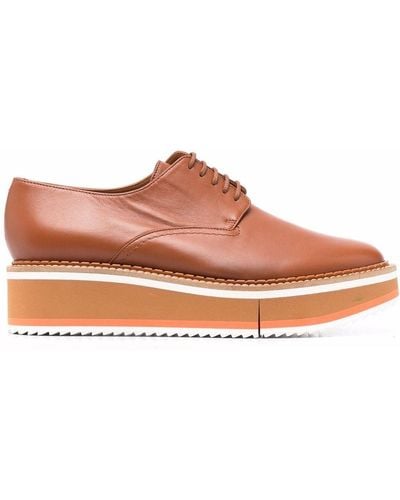 Robert Clergerie Chunky Lace-up Leather Shoes - Brown