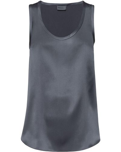 Brunello Cucinelli Sleeveless Silk Top - Grey