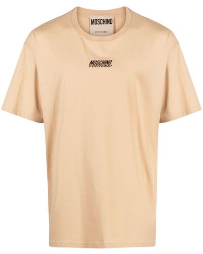 Moschino Camiseta con logo bordado - Neutro
