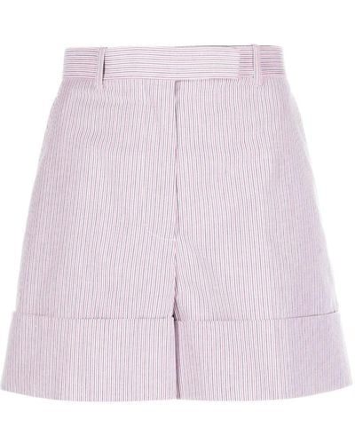 Thom Browne Gestreifte Shorts mit hohem Bund - Pink