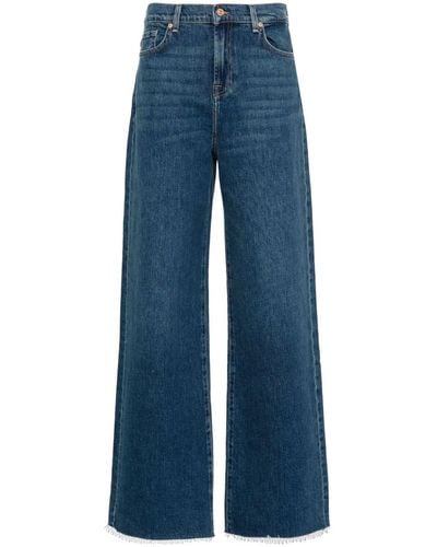 7 For All Mankind High-rise Wide-leg Jeans - Blue